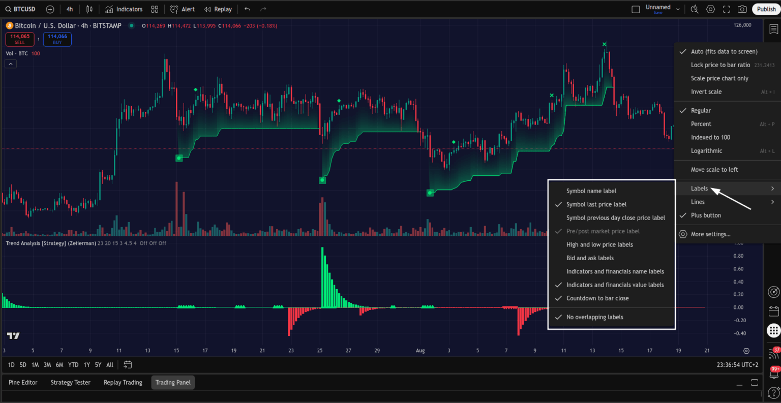 TradingView Price Scale Settings