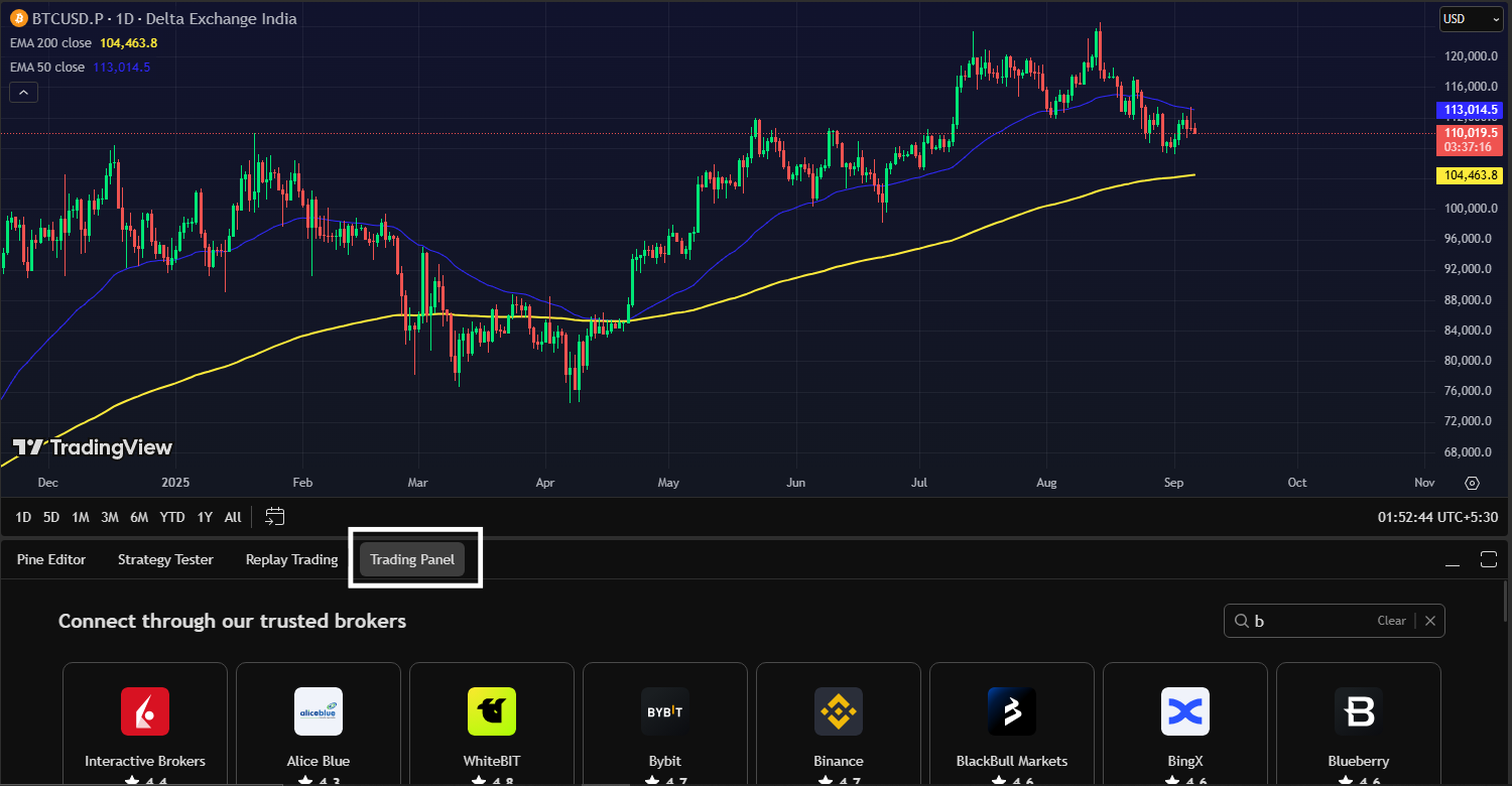 Trading View - Trading Panel