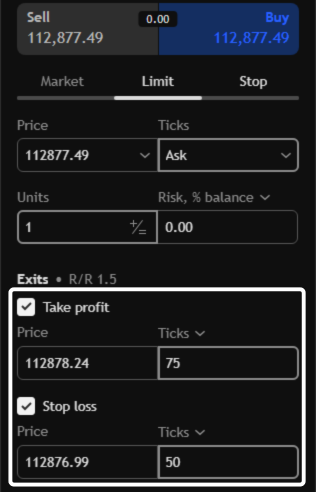 Trading Panel on TradingView