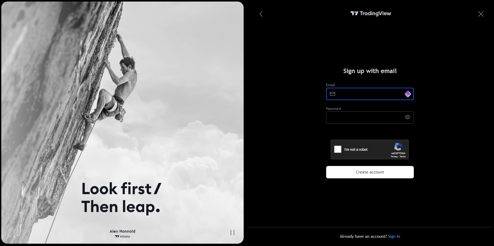 tradingview account sign up